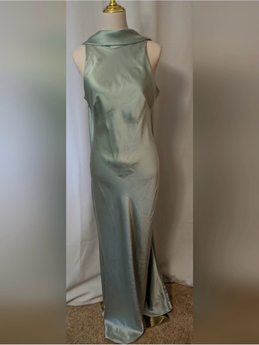 Xscape Slip Dress in Sage Green